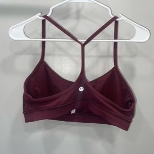 LULULEMON FLOW Y BRA PRELOVED DARK RED / LUON SIZE 10 LIKE NEW
